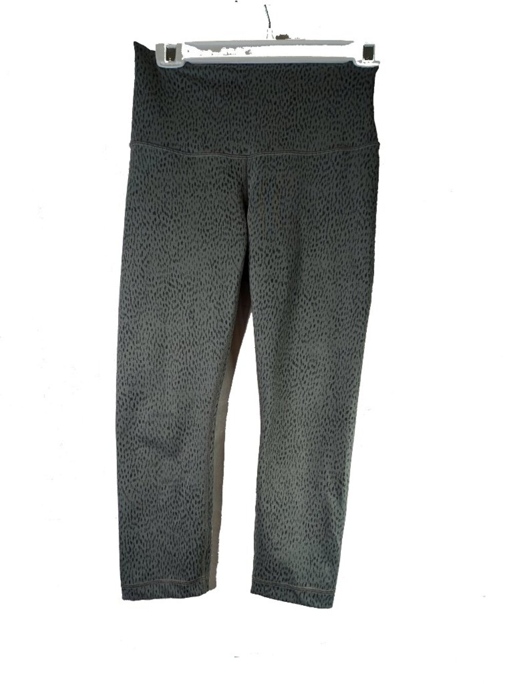 Lululemon cropped leggings green-gray mottled size 8